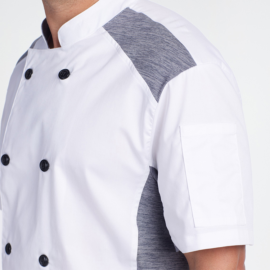 Unisex Slim short Sleeve Quick Cool Stretch Chef Coat: CW-CW5630V2