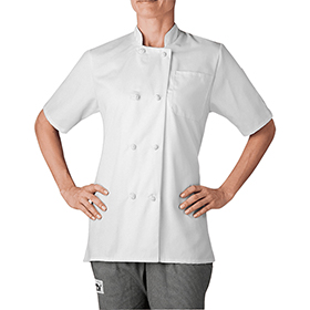 Womens Slim Essential Cloth Knot Chef Coat: CW-CW4460