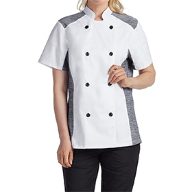 Womens Slim Short Sleeve Quick Cool Stretch Chef Coat: CW-CW5631