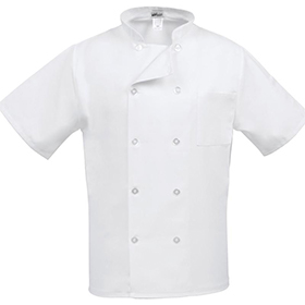 Fame 10 Button Short Sleeve Chef Coat: FA-C10PS