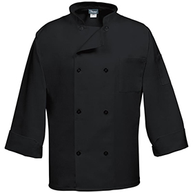 Fame 8 Button Economy Long Sleeve Chef Coat: FA-C8P