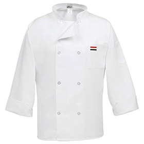 Fame 8 Button Economy Long Sleeve Chef Coat: FA-C8P