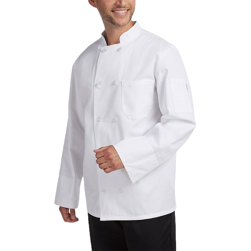 Unisex Relaxed Ls Essential Plastic Button Chef Coat: CW-CW4410V3