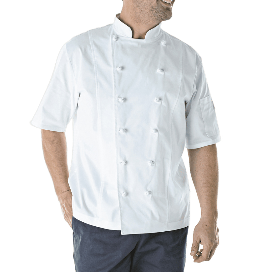 Mens Modern Short Sleeve Lightweight Stretch Chef Coat: CW-CW5121