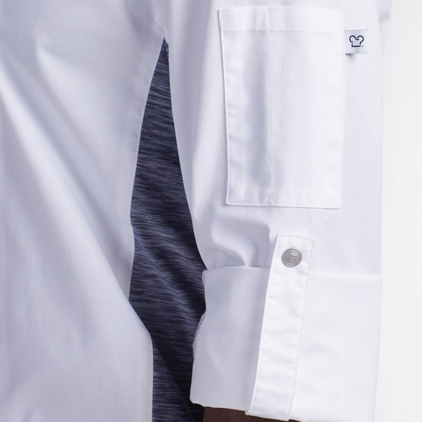 Unisex Slim Long Sleeve Quick Cool Stretch Chef Coat: CW-CW5632V3