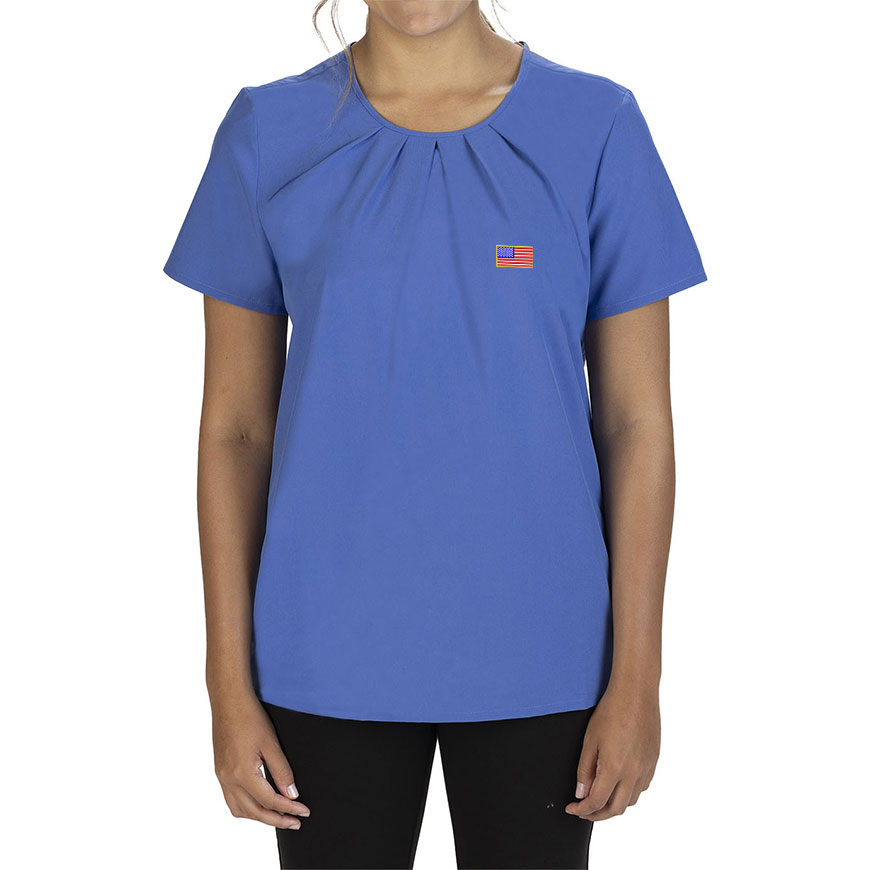 Edwards Women Jewel Neck Short Sleeve Blouse: ED-5224