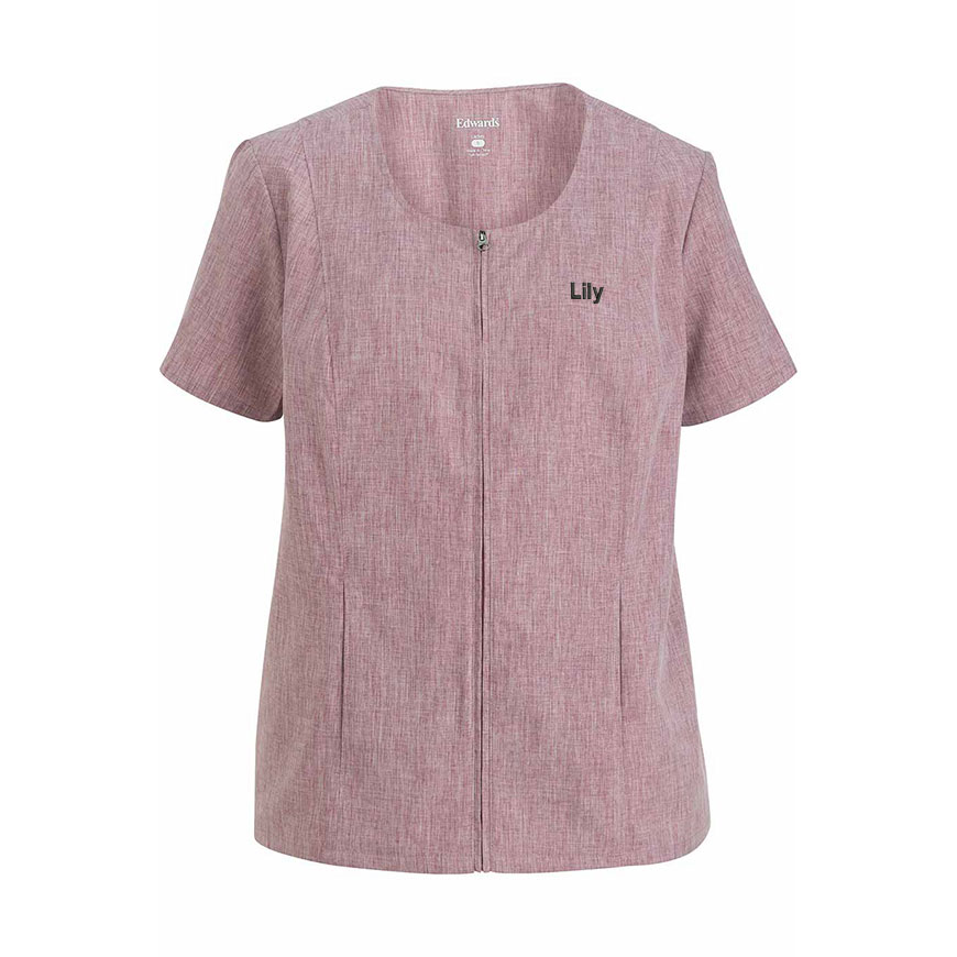 Edwards Women Scoop Neck Zip Front Tunic: ED-7279